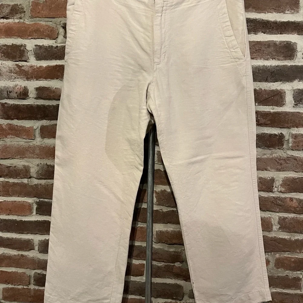 Banana Republic off white cotton/linen blend pants size 34w